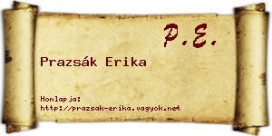 Prazsák Erika névjegykártya