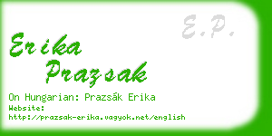 erika prazsak business card